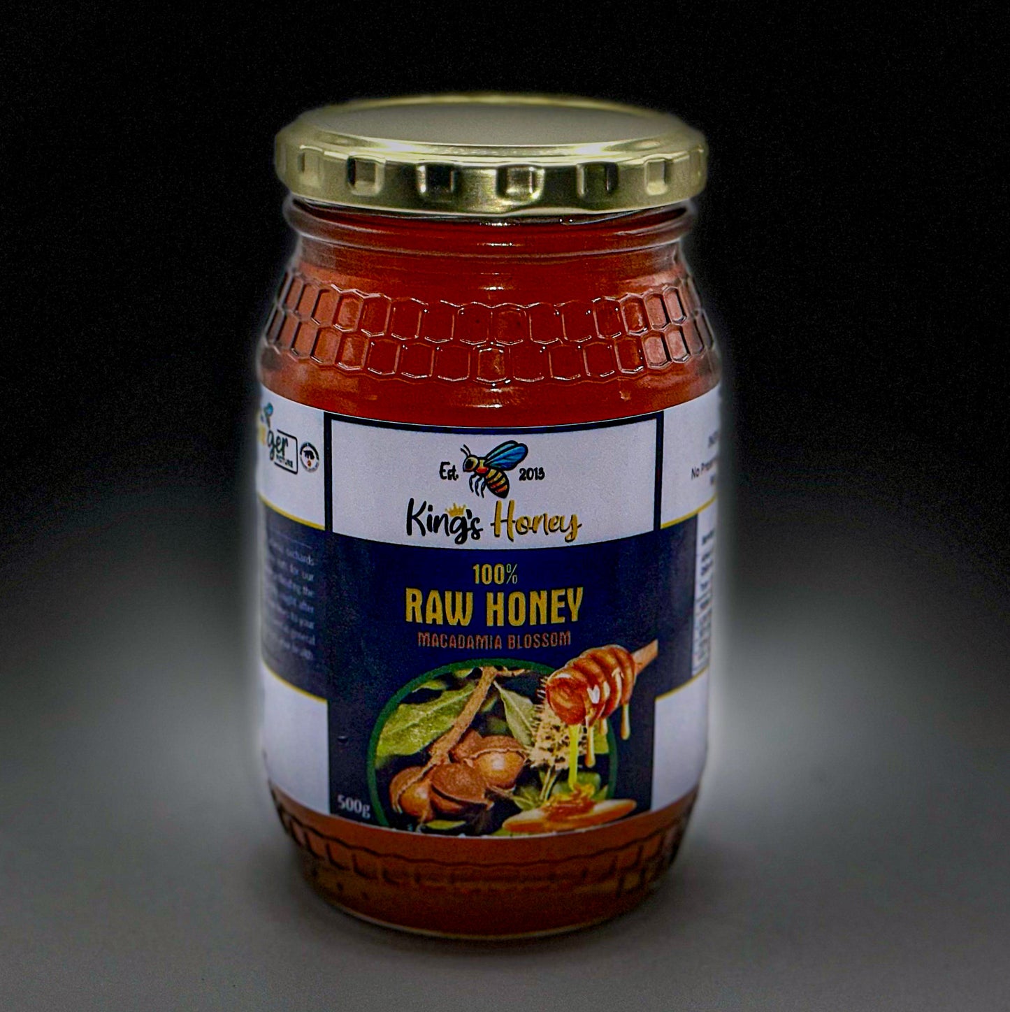 100% Pure Raw Honey 500g in Glass Bottle