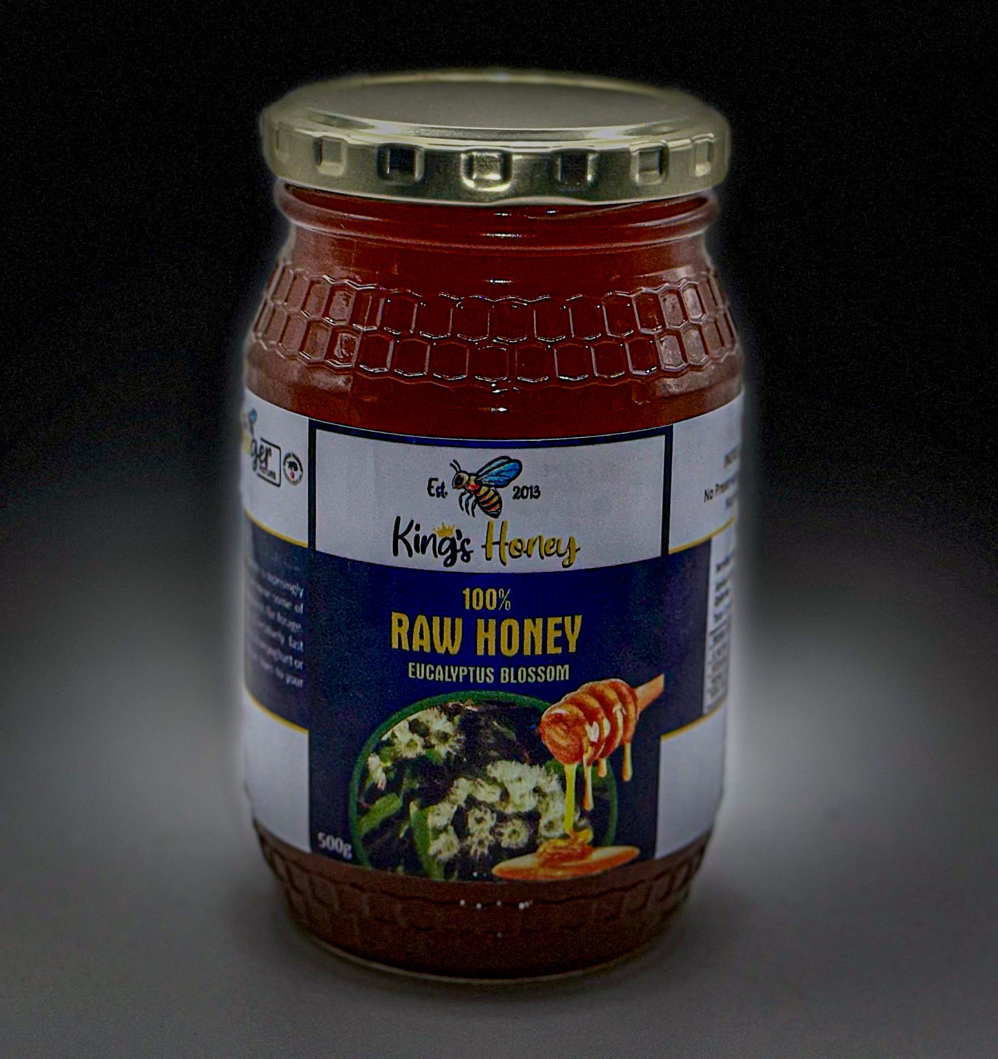 100% Pure Raw Honey 500g in Glass Bottle