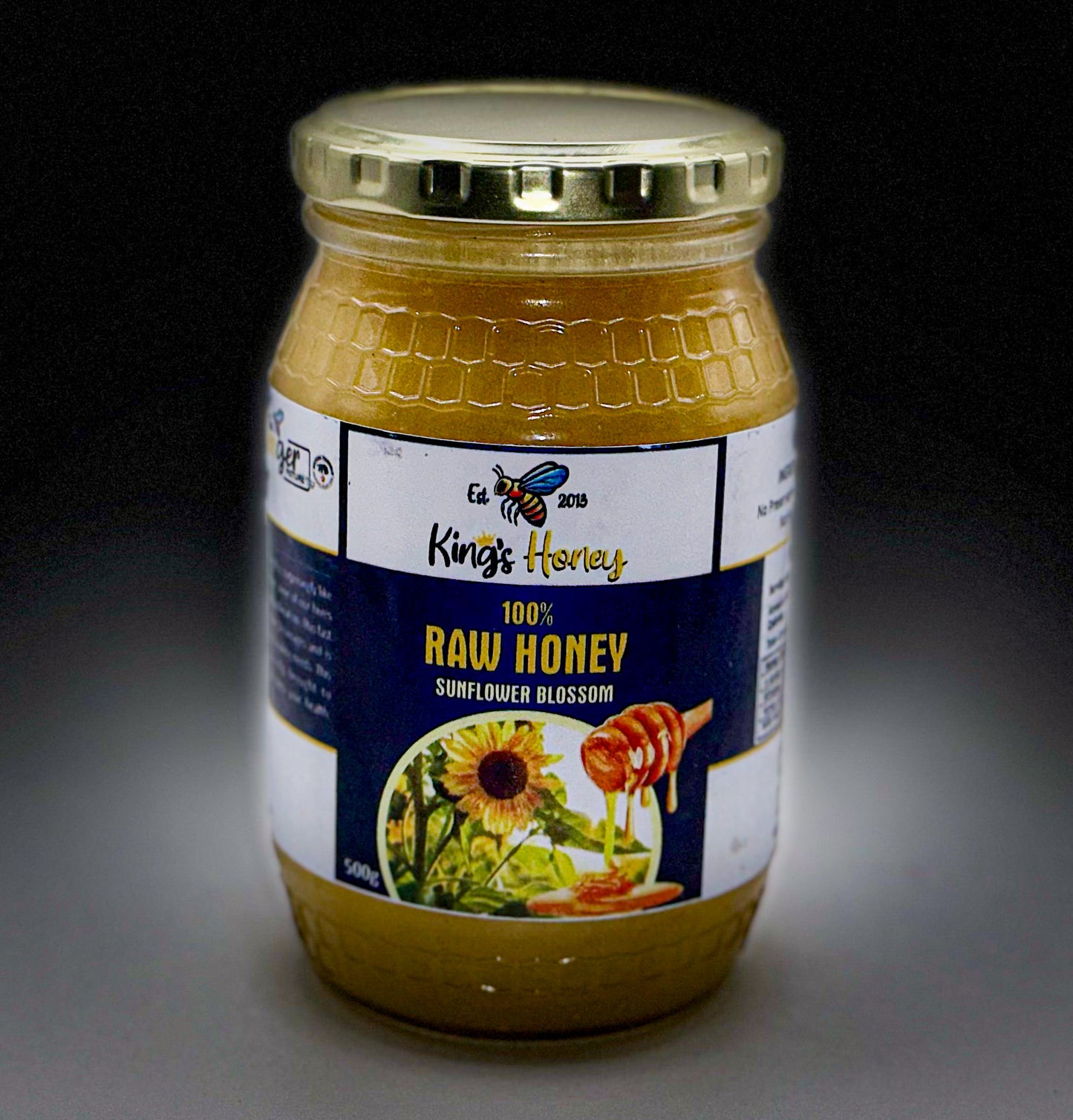 100% Pure Raw Honey 500g in Glass Bottle