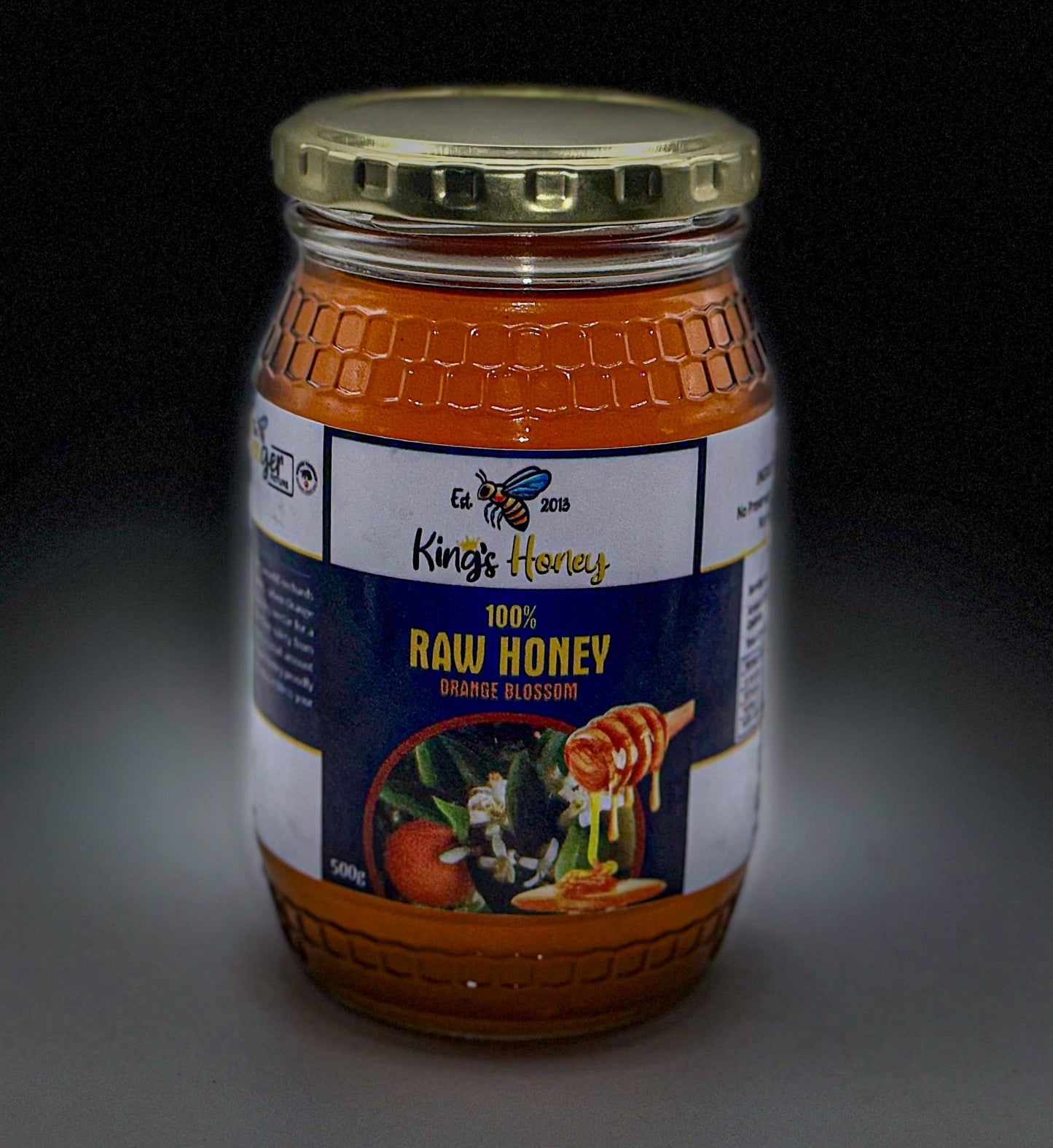 100% Pure Raw Honey 500g in Glass Bottle