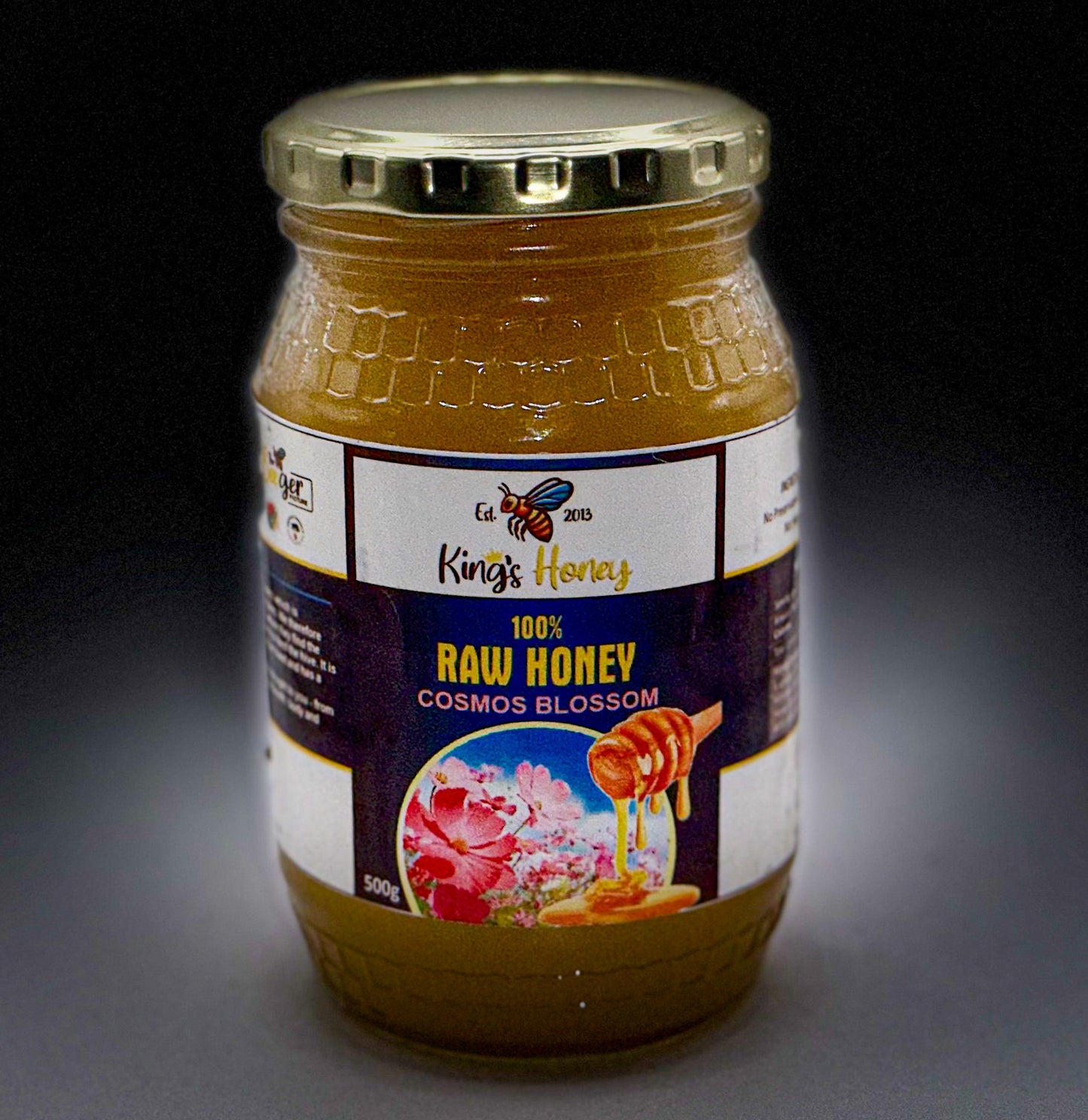 100% Pure Raw Honey 500g in Glass Bottle