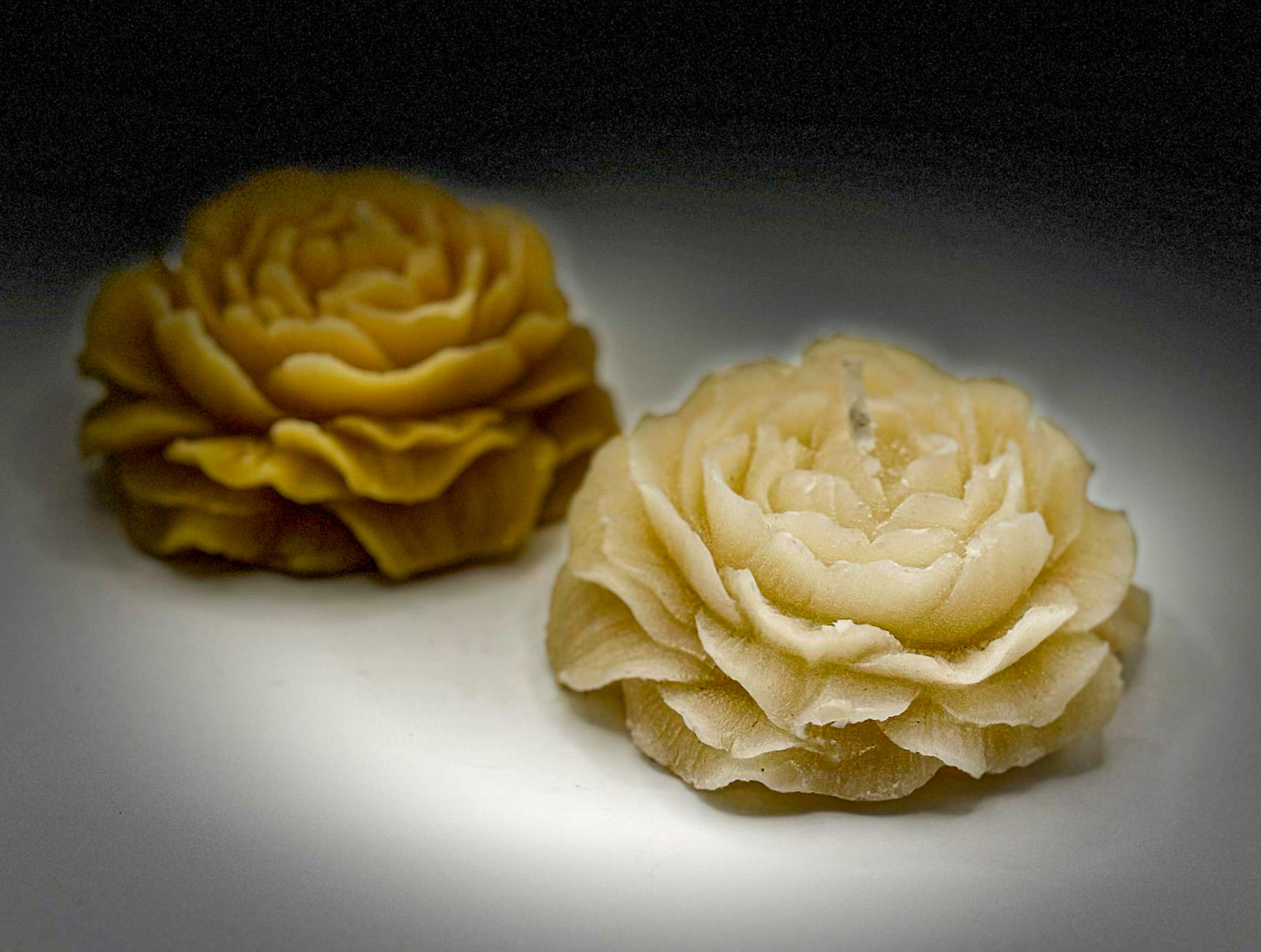 Open Rose Beeswax Candle