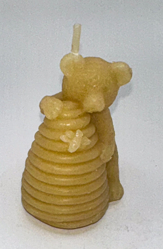 Bear with Hive Beeswax Candle