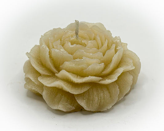 Open Rose Beeswax Candle