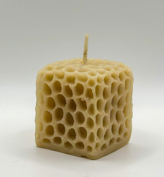 Dimpled Cube Beeswax Candle